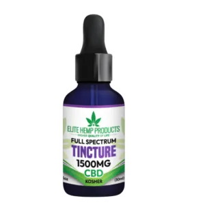 Natural CBD tincture in a dropper bottle for stress relief, better sleep, and pain management.