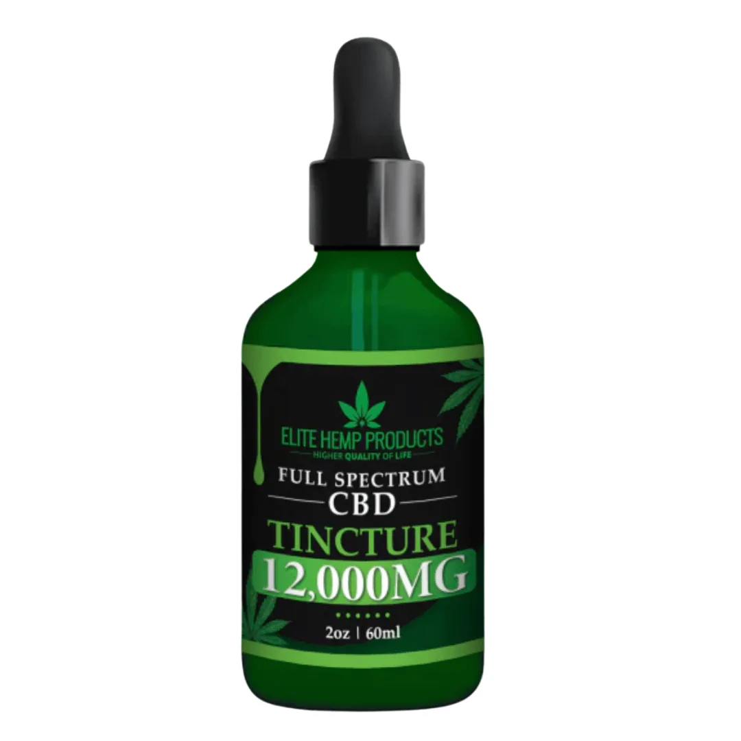 Premium CBD Tincture 12,000mg – Full-spectrum hemp oil for pain relief, stress reduction, and better sleep.